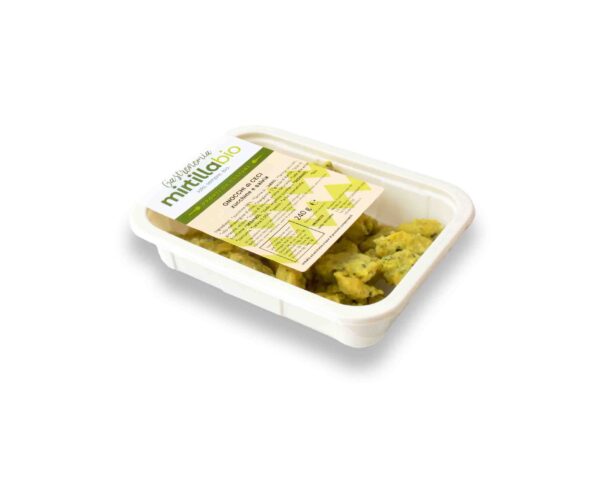 confezione di gnocchi di ceci con zucchine e salvia bio