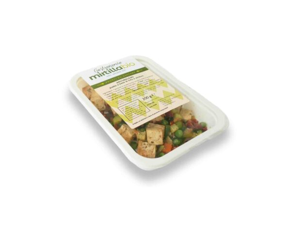 Arcobaleno secondo piatto pronto a base di tofu e verdure conf vaschetta monoporzione