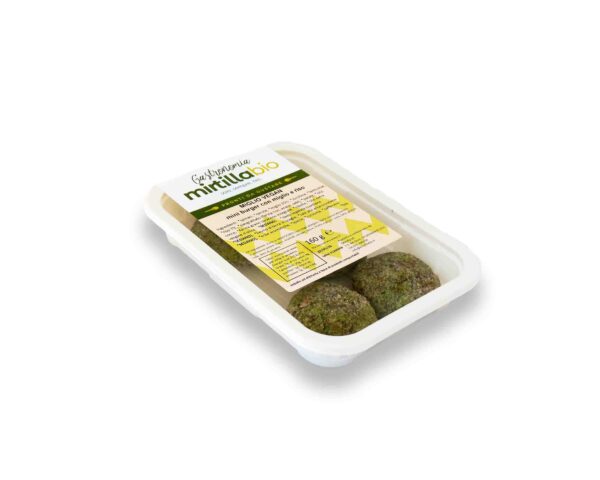 Miglio vegan mini burger con miglio e riso confezionato