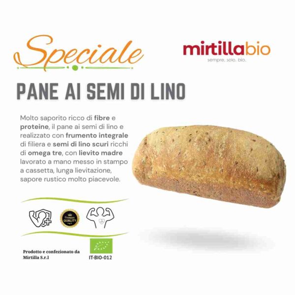 Pane in Cassetta con Semi di Lino Bio - 850 gr - immagine 3