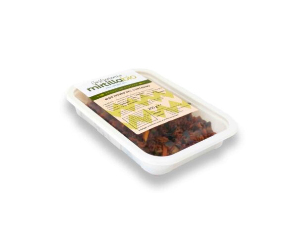 Confezione monoporzione primo piatto Riso rosso contadino biologico con mix di verdure dell'orto