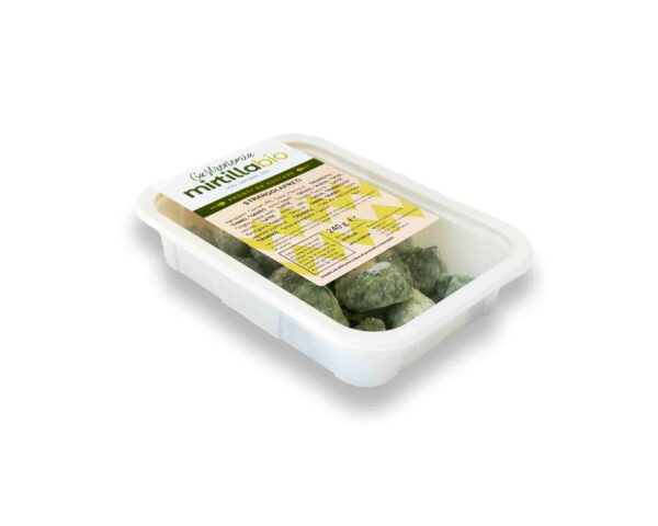 Confezione piatto pronto monoporzione Strangolapreti gnocchi con spinaci bio.