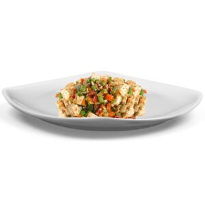 Secondo Pronto Arcobaleno di tofu Bio servito su piatto