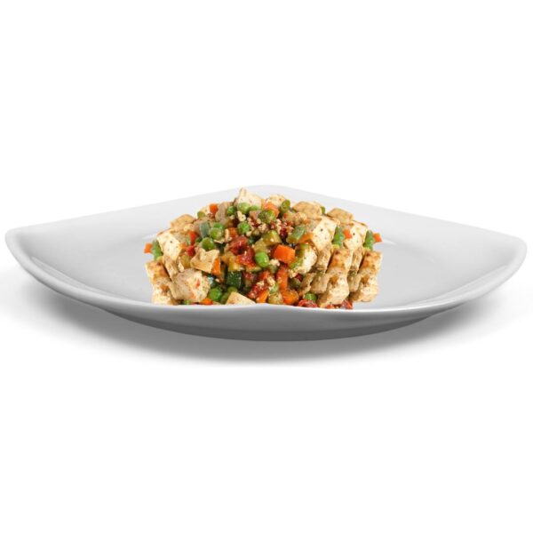 Secondo Pronto Arcobaleno di tofu Bio servito su piatto