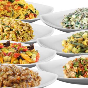 7 piatti pronti a assortimento di primi, secondi e contorni.